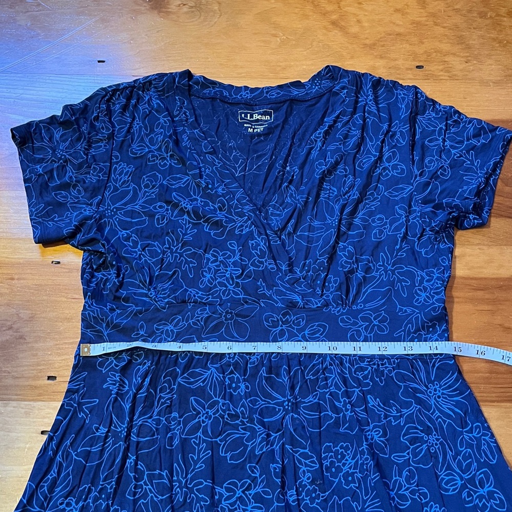L.L. Bean Navy Blue Patterned Dress - Picture 3 of 5